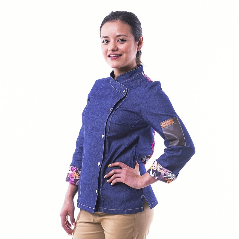 Chaqueta Cocina Vaquera Mujer Hojas